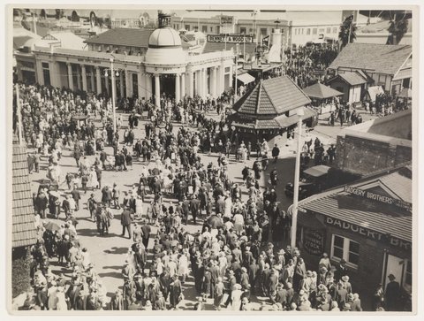 Views of the Showground, pavilions and crowds, c. 1930s, by Sam Hood