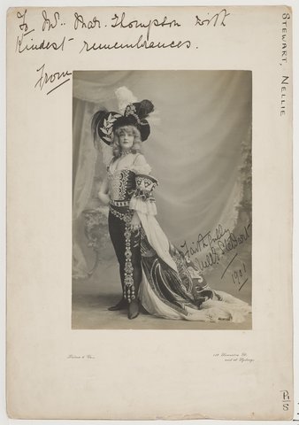 Miss Nellie Stewart, as Prince Charming in Cinderella, 1901 - Talma and Co., 119 Swanston St. (Melb.) and at Sydney