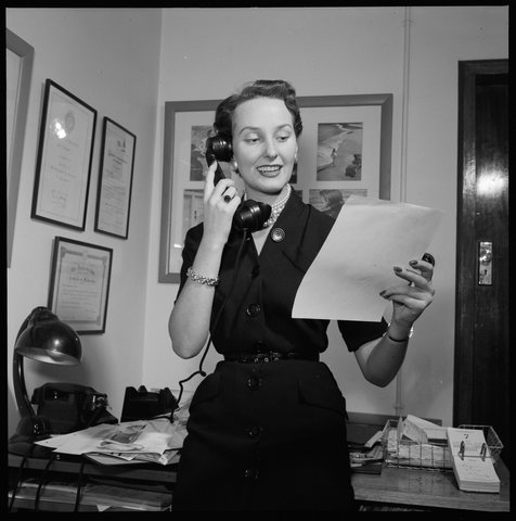 June Dally Watkins Modelling School, Sydney, ca. 1952 - photonegative by Peter Godwin, c. 1952