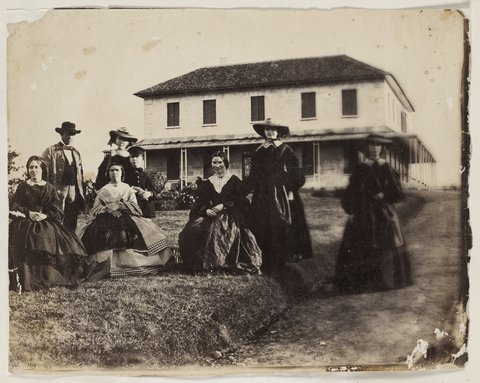 Rouse family and others, Rouse Hill House, 1859 - photographer Major Thomas Wingate, 1859–65