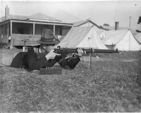 National Rifle Association meeting at Anzac Rifle Range (then Liverpool), ca. 1930 - photographer Sam Hood, c. 1930