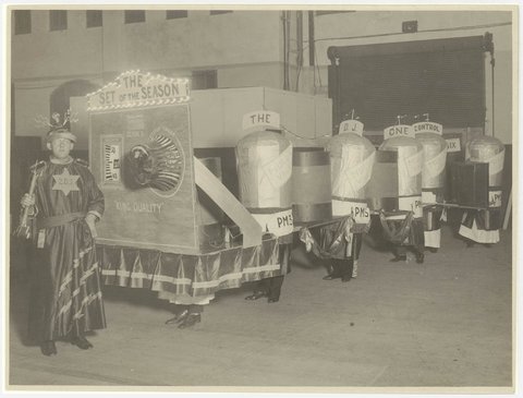 David Jones' entry of a radio float in a procession, c. 1930s, by Sam Hood