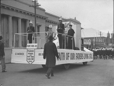 Saint Patrick's Day Pageant, St Gabriel's School for Deaf Boys, 11-3-1939, by Sam Hood