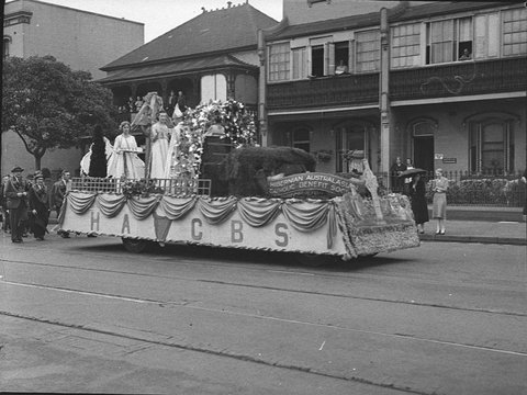 Saint Patrick's Day Pageant, Hibernian Australasian Catholic Benefit Society, 11-3-1939, by Sam Hood