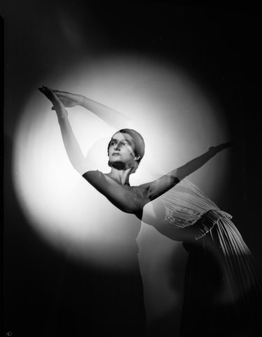 Tamara Tchinarova (later the first wife of Peter Finch) in the ballet Les Presages, Sydney, between 6 Dec 1936-Jan 1939 - studio photograph by Max Dupain, 1937