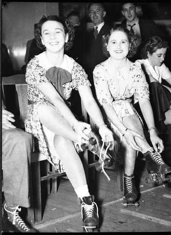 Roller skaters at the Palladium, 18-3-1937, by Sam Hood
