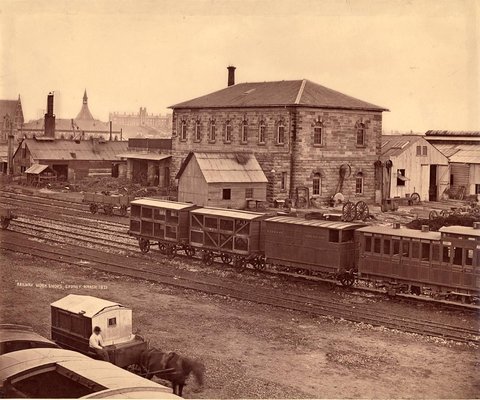 "Railway work shops", Sydney, March 1871, Government Printing Office