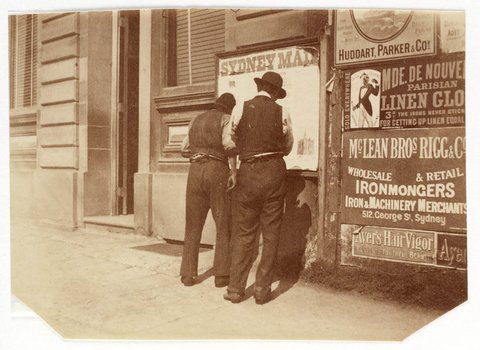 Advertising hoarding for McLean, Rigg from Sydney, ca. 1885-1890 - photographed by Arthur K. Syer, 1885–90