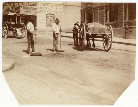 Street scene from Sydney, ca. 1885-1890 - photographed by Arthur K. Syer, 1885–90