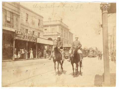King and Elizabeth Street corner from Sydney, 1890 - photographed by Arthur K. Syer