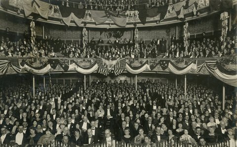 Her Majesty's Theatre, Sydney, decorated for the visit of the US Fleet, July-August 1925 - photographer unknown