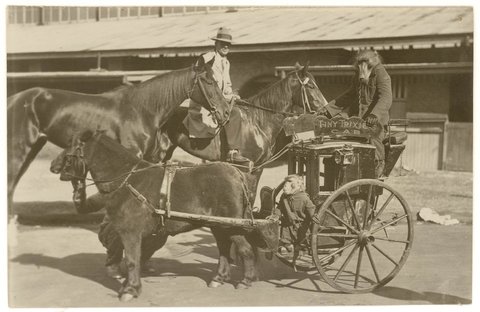 Sideshow at Royal Easter Show (Tiny Trixie's Cab), Sydney, c. 1930s, by Sam Hood