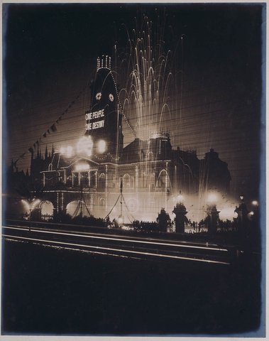 Town Hall at night, Inauguration of the Australian Commonwealth, Sydney, 1st January 1901, W. A. Gullick, Government Printer