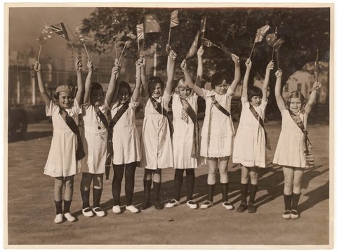 Empire Games rehearsal, c. 1938, by Sam Hood