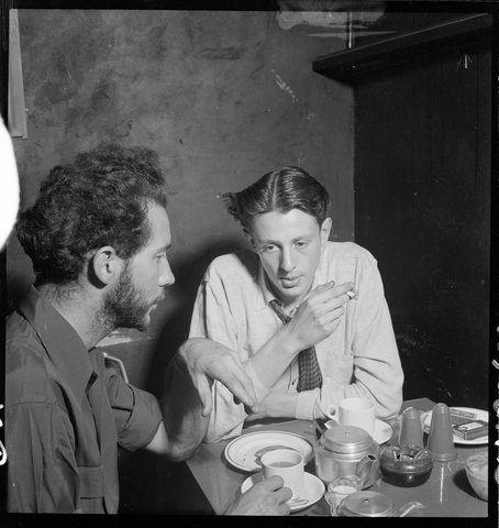 ‘Johnno’ Robert Johnson; unknown from Lincoln Coffee Lounge and Cafe, Rowe Street, Sydney - photographed by Brian Bird c. 1948-1951, 1948–51