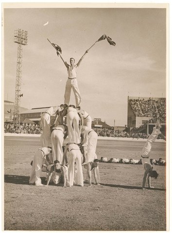 Showground physical education display, Empire Games, Sydney, 1938 - photographer Sam Hood