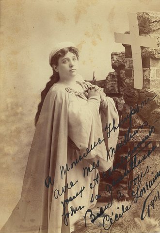 Cecile Lorraine, American soprano, as Marguerite in Faust (or as Leonora in La Forza del destino), 1901 - photographer Grouzelle Studios