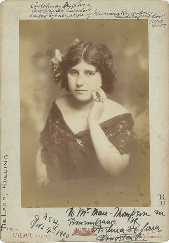 Adelina de Lara, concert pianist, Sydney, 1900 - photograph by Talma Studios