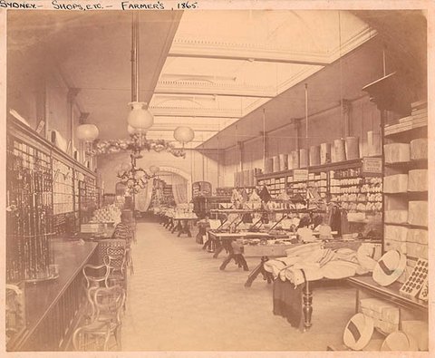 Farmer and Company, interior view of `Victoria House' department store, Pitt Street, Sydney, c. 1865 (1870?), 1865–70