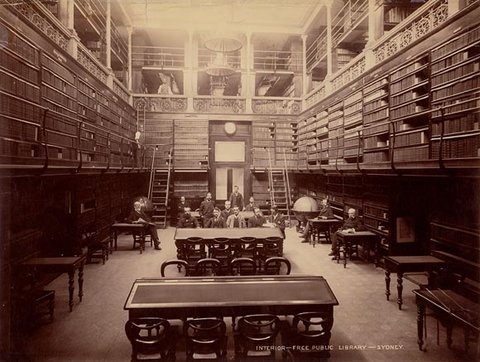 Interior, Free Public Library, Sydney (1892) - Government Printing Office
