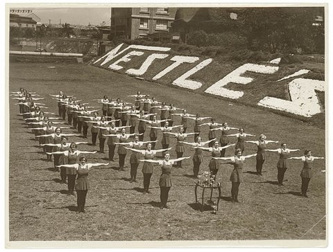 Schoolgirl physical education champions at the Nestle Factory, Abbotsford, NSW, c. 1930s - Sam Hood