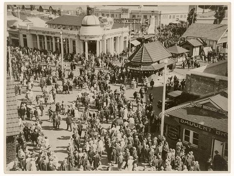 Crowd and pavilions, Royal Easter Show, Sydney, 1930s - Sam Hood