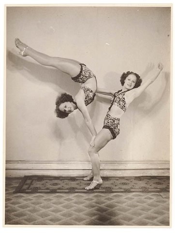 Turner Twins, acrobats, 1937 - by Sam Hood, 1936