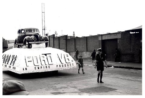 Ford V8 float- “Australia's March to Nationhood” Australian 150th Anniversary Celebration, 1938