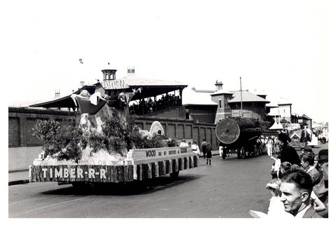 Timber Industry float- “Australia's March to Nationhood” Australian 150th Anniversary Celebration, 1938