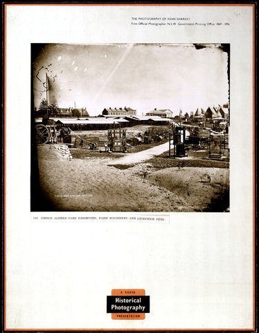 138. Prince Alfred Park Exhibition, Farm Machinery and Livestock Pens. (1870) John Sharkey