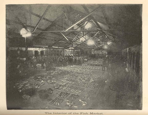 FMIB 36617 Interior of the Fish Market, 1893