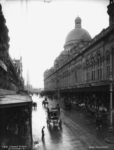 George Street by Market Street, Sydney from The Powerhouse Museum Collection, c. 1900