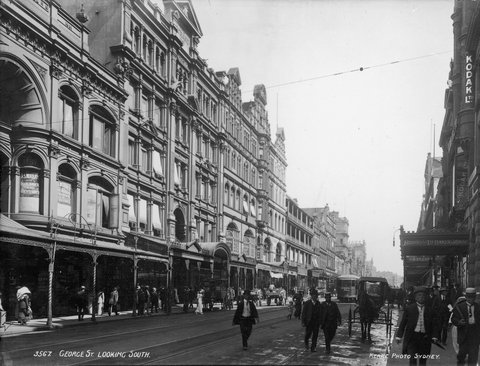 George Street, looking south, Sydney from The Powerhouse Museum Collection, c. 1900
