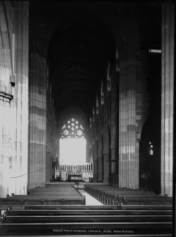 Nave, St Mary's Cathedral from The Powerhouse Museum Collection, c. 1900