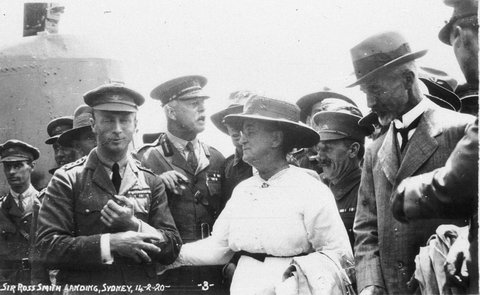 Sir Ross Smith arriving at Mascot - Sydney, NSW, 1920