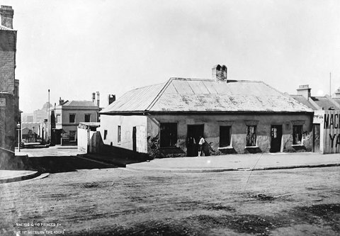 Princes St - the first hotel on The Rocks from The Powerhouse Museum Collection, c. 1900
