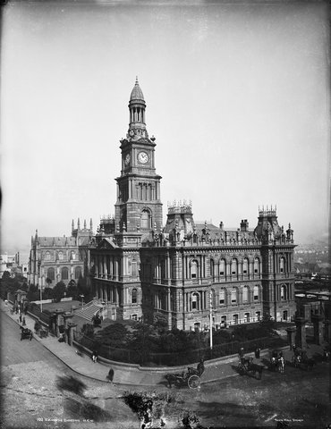 St Andrew's Cathedral, Town Hall, Sydney from The Powerhouse Museum Collection, c. 1900