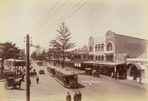 Trams on Manly Corso, c.1905 - by the Star Photo Co, c. 1905