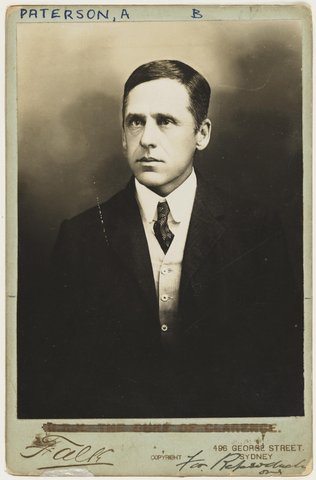 Andrew Barton (Banjo) Paterson, poet, solicitor, journalist, war correspondent and soldier, ca. 1890 - photographer Falk, Sydney, c. 1890
