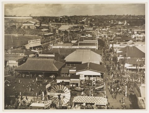 Views of the Showground, pavilions and crowds, c. 1930s, by Sam Hood
