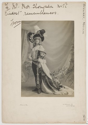Miss Nellie Stewart, as Prince Charming in Cinderella, 1901 - Talma & Co., 119 Swanston St. (Melb.) and at Sydney