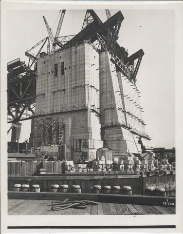 Northern abutment for the Sydney Harbour Bridge, 1928