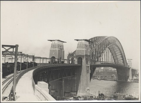 Stress testing on northern approach to Sydney Harbour Bridge, 1932