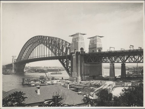 Bridge and Bradfield Park from Milsons Point, 1932