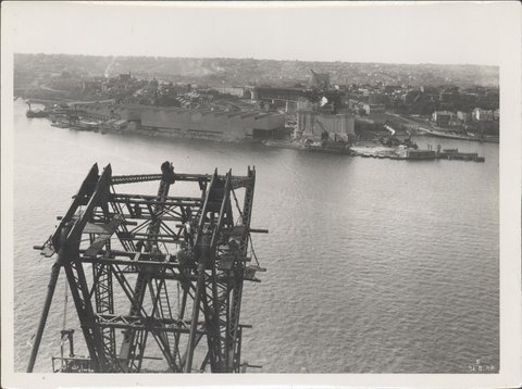 From the southern abutment of Sydney Harbour Bridge, 1928