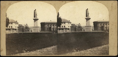 Stereoview of Governor Bourke's Statue Sydney, 1858 - 1860