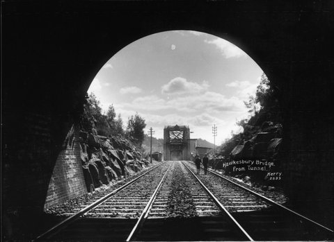 Hawkesbury Bridge from Tunnel, 1900
