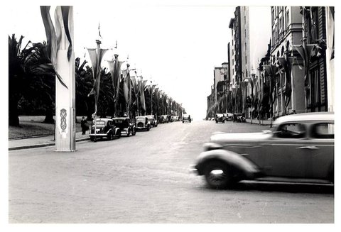 Flags on Macquarie Street- “Australia's March to Nationhood” Australian 150th Anniversary Celebration, 1938