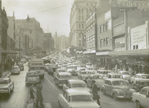 George Street looking north, Sydney (NSW), c. 1960