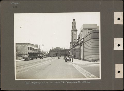 Pacific Highway S.H.10 (State Highway) Lane Cove Rd, Nth (North) Sydney, near Mount Street, c. 1931